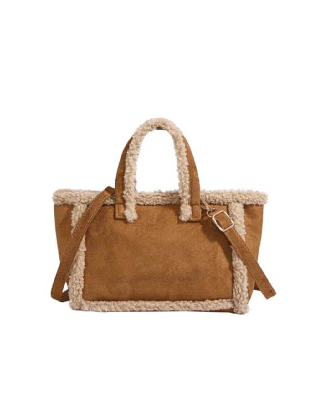 Faux Fur Shoulder Bag Vintage Chic Plush Tote Fleece Large Capacity Fuzzy